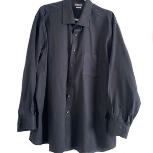 Mens collar, button-down, black, long-sleeve shirt